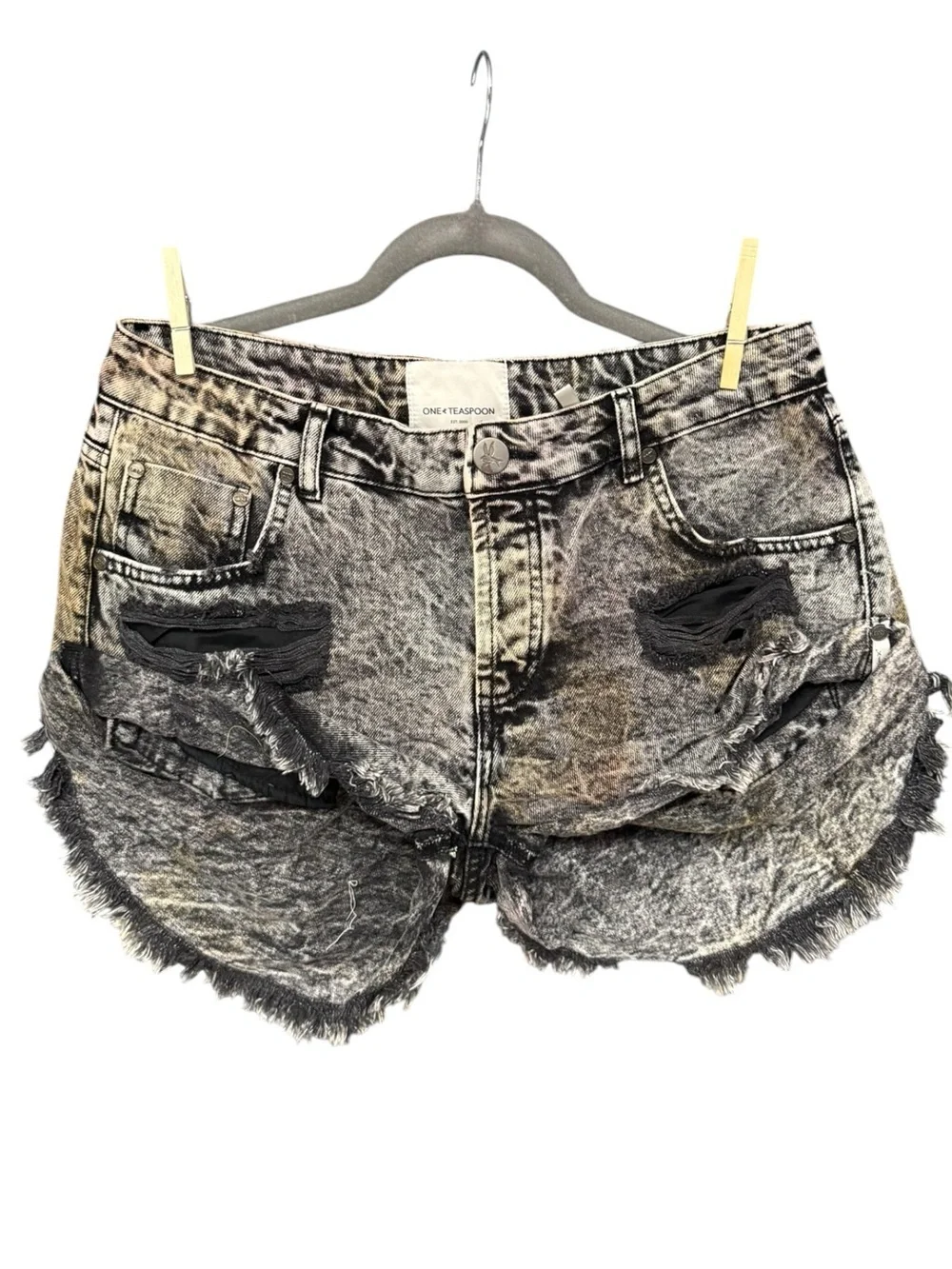 One Teaspoon Sunset Acid Bandits Shorts Size 29 Low Waist Distressed Shorts